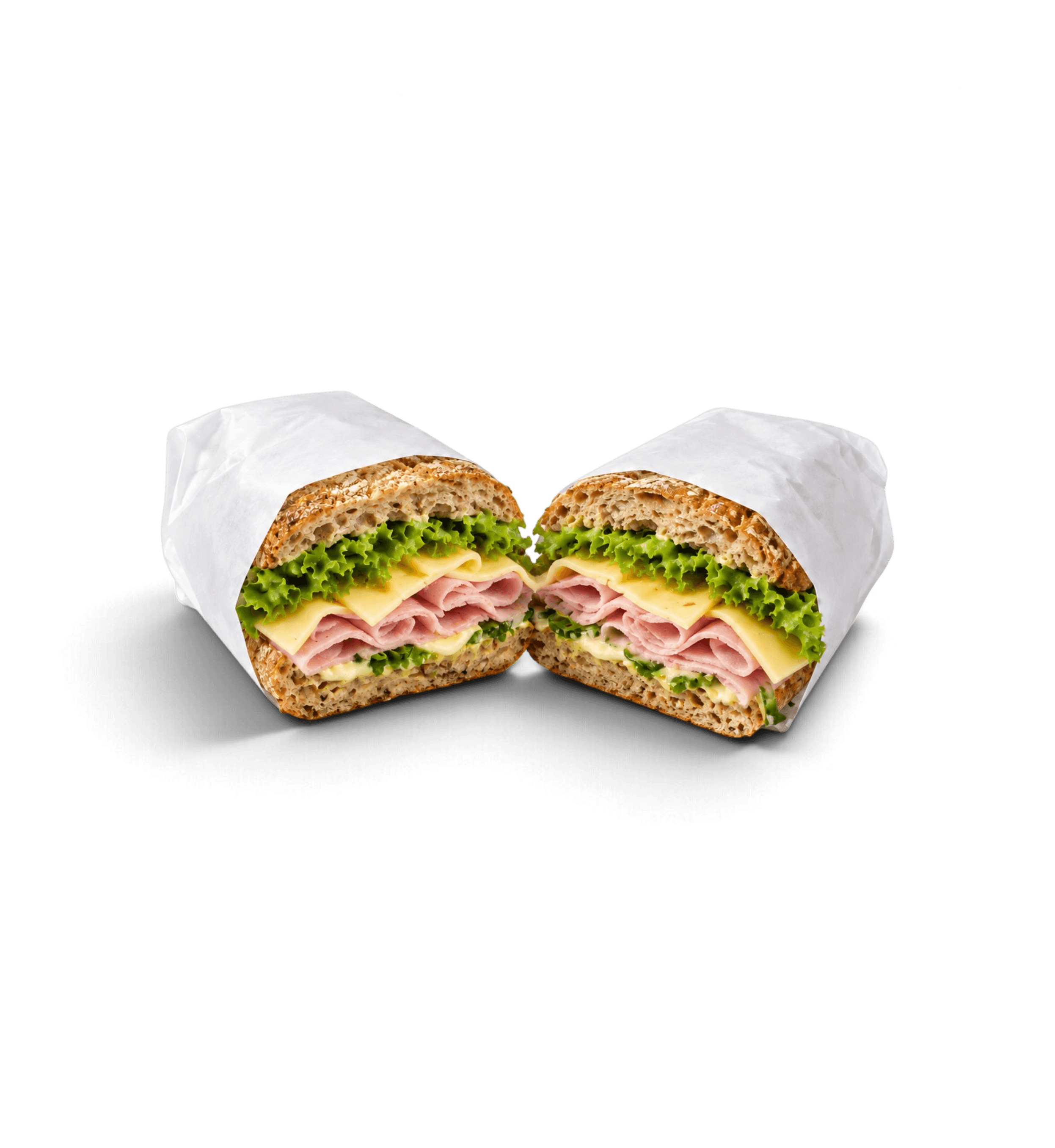 Skinke og ost med salat