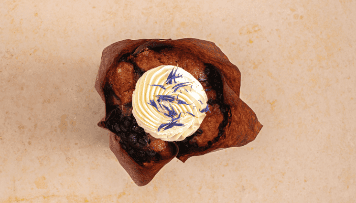 Blåbærmuffin m. smørcreme Øko 3 stk