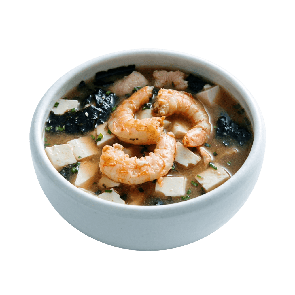 Misosuppe med rejer