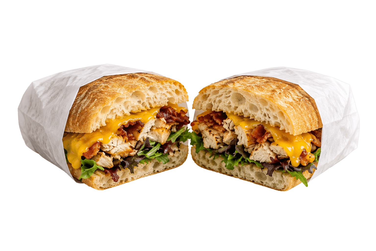 Panini with Chicken, Bacon and Cheese