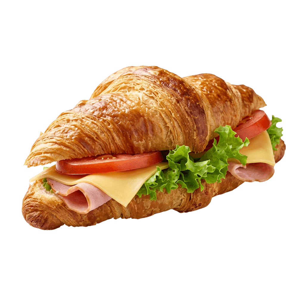 Croissant with Ham and Cheese