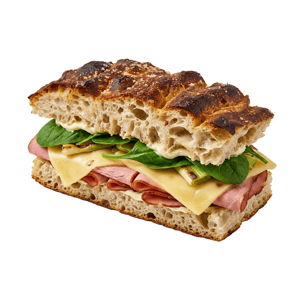 Ost- og skinkesandwich