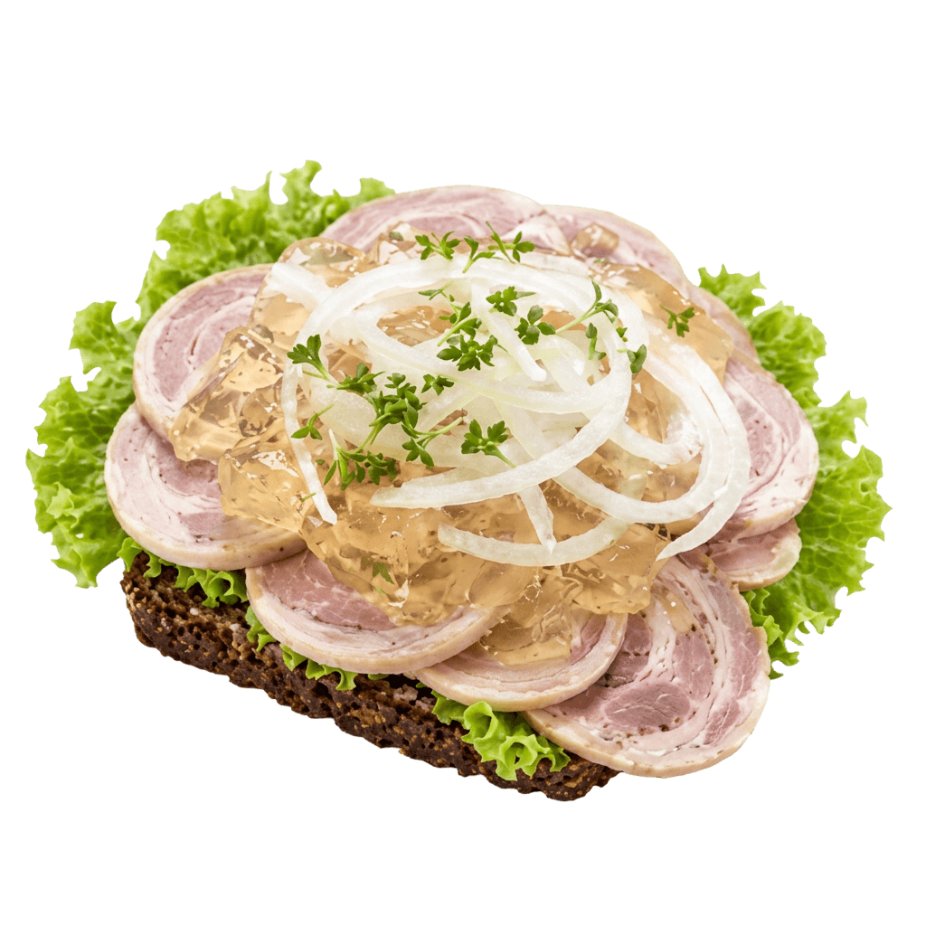 Rullepølse, sky og rå løg