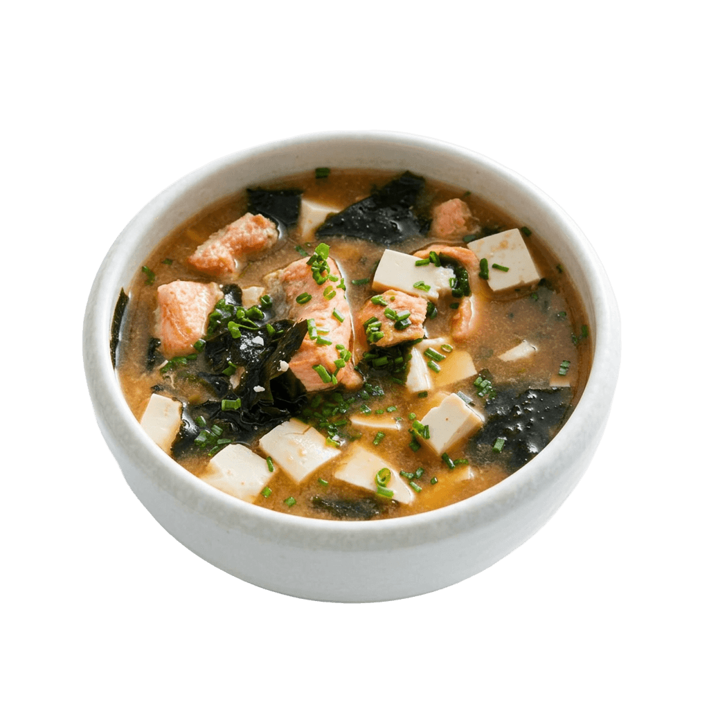 Misosuppe med laks