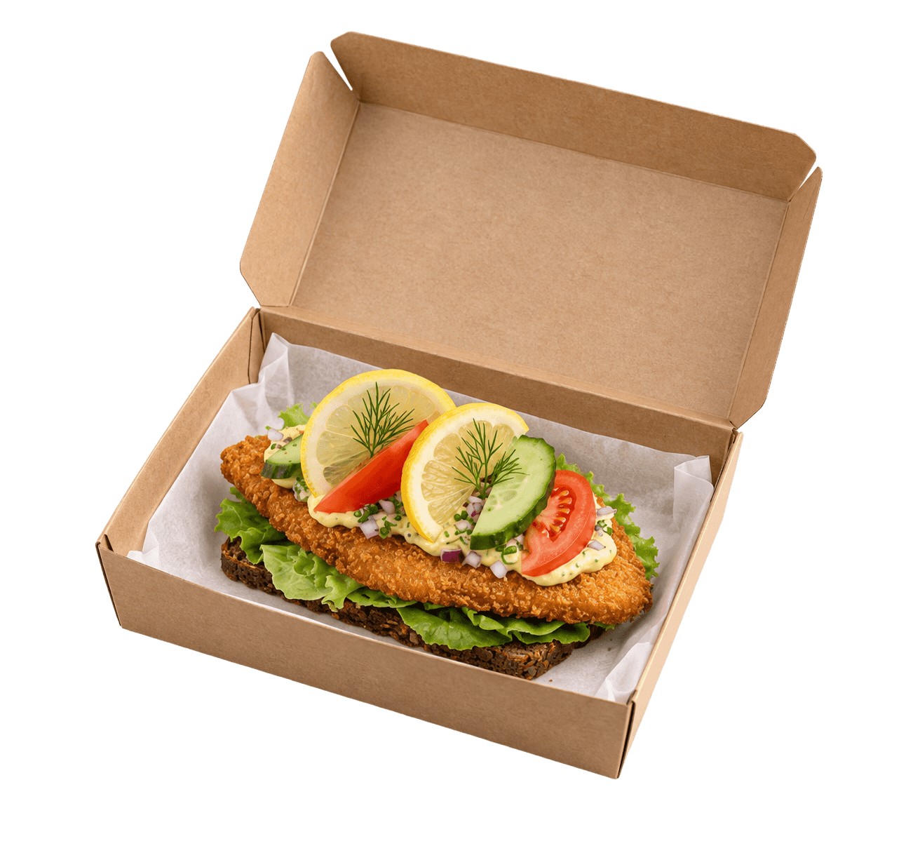 Smørrebrød m. Fiskefilet