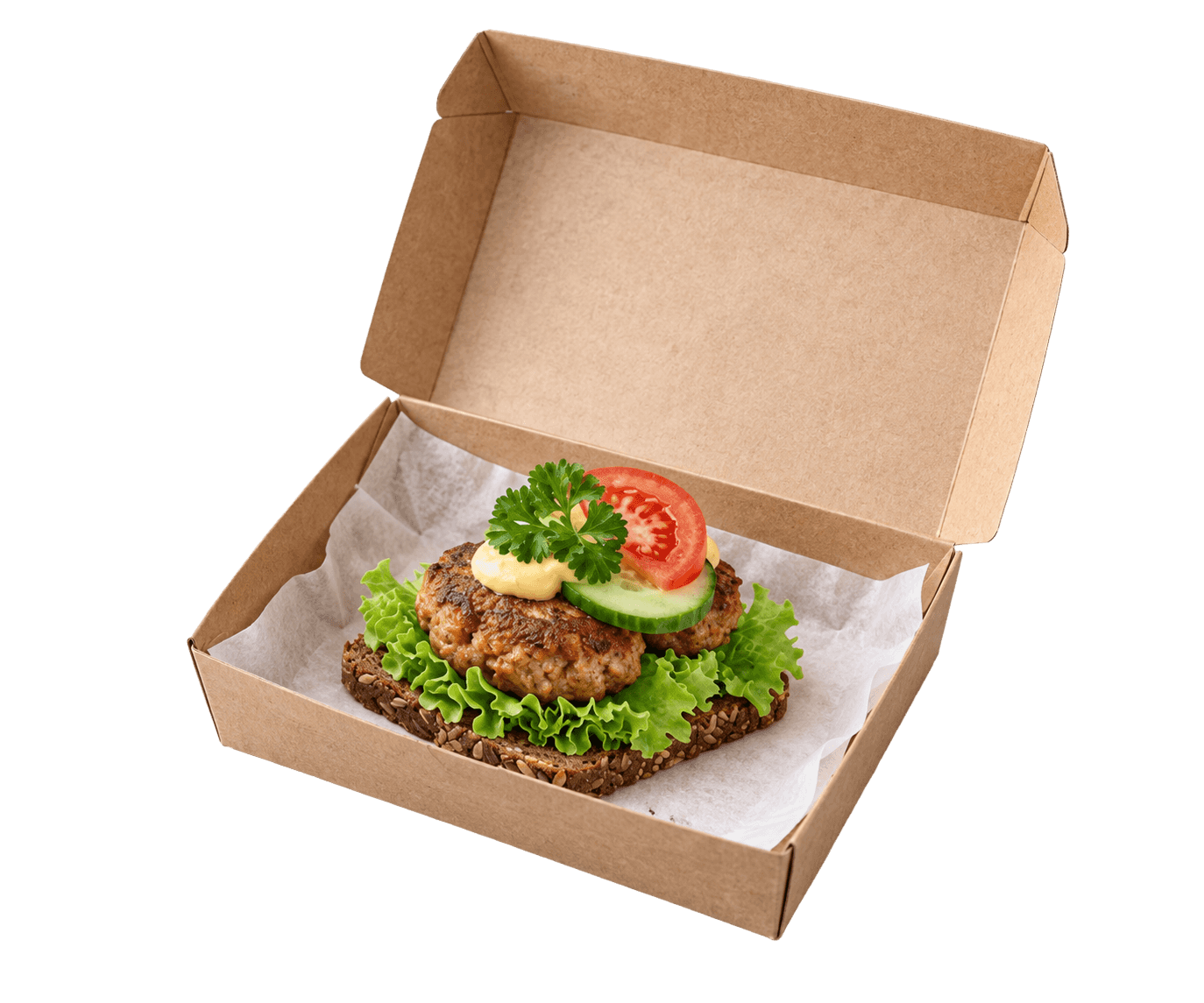 Smørrebrød m. Frikadelle Halal