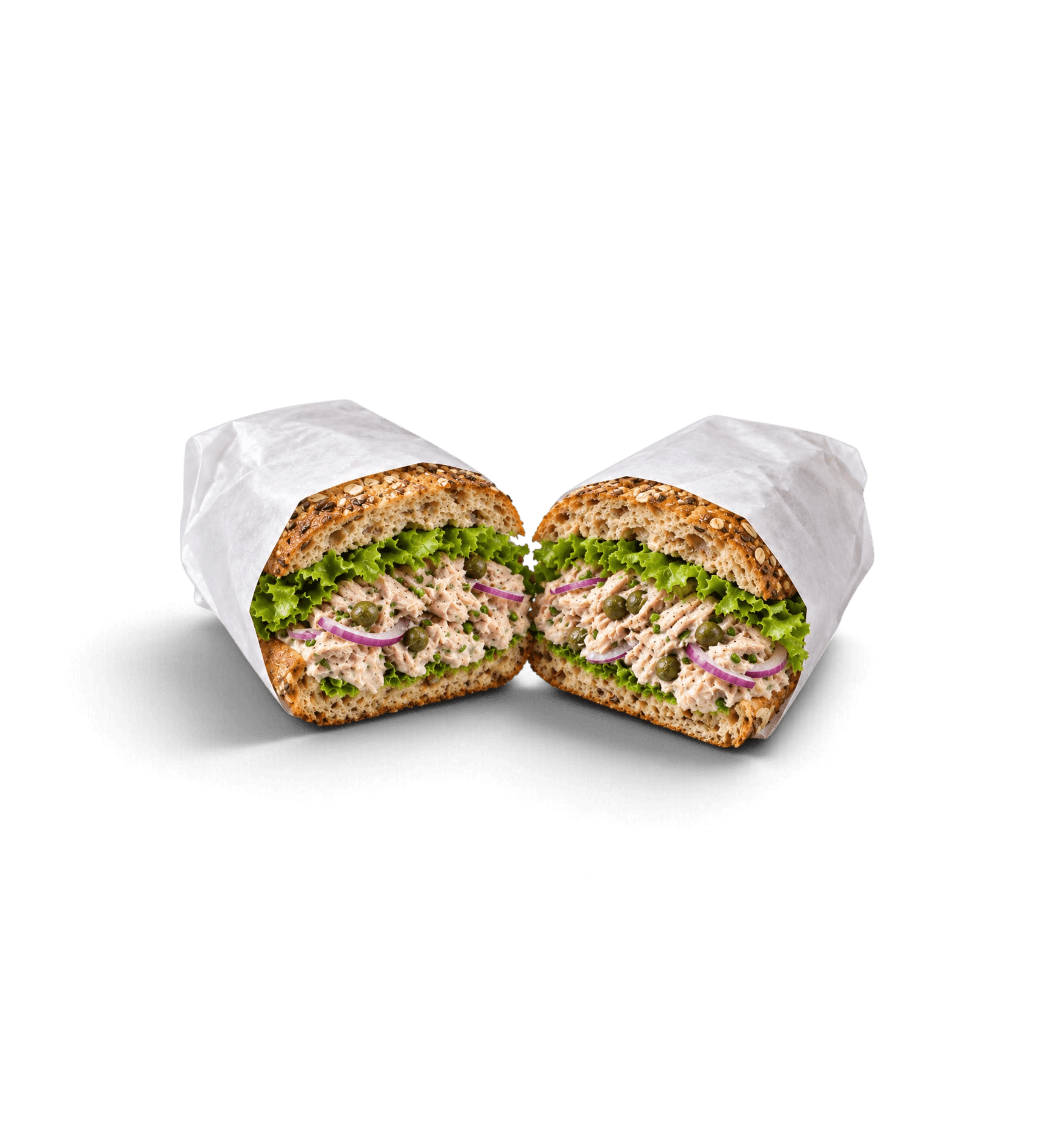 Tunsalat med rødløg, purløg og capers